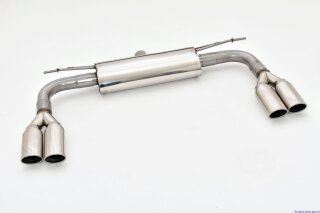 back-silencer with tailpipe left & right S3-Look stainless steel
