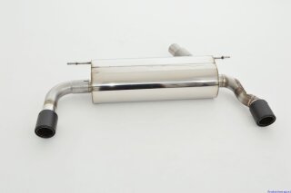 76mm back-silencer with tailpipe left & right stainless steel