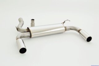 70mm back-silencer with tailpipe left & right stainless steel