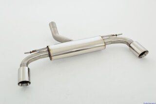 70mm back-silencer with tailpipe left & right stainless steel