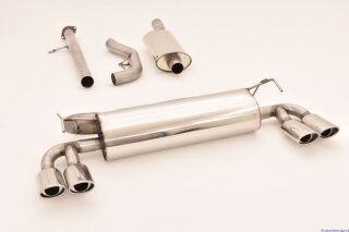 70mm back-silencer with tailpipe left & right stainless steel