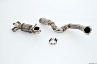 Friedrich Motorsport 3 Zoll (76mm) Downpipe mit 200 Zellen HJS Sport-Kat. Edelstahl