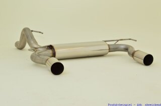 70mm back-silencer with tailpipe left & right stainless steel