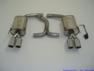 back-silencer with tailpipe left & right stainless steel