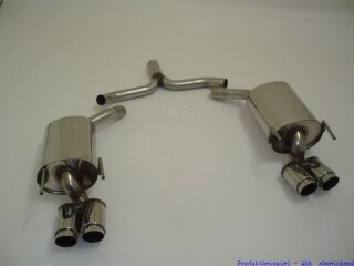 back-silencer with tailpipe left & right stainless steel