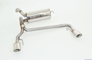 70mm back-silencer with tailpipe left & right stainless steel