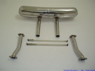 back-silencer with tailpipe in the middle stainless steel