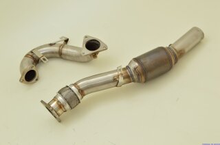 Friedrich Motorsport 3 Zoll (76mm) Downpipe mit 200 Zellen HJS Sport-Kat. Edelstahl