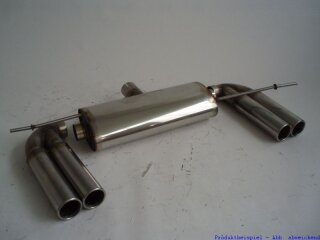 back-silencer with tailpipe left & right GTI-Look stainless steel