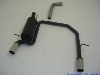 back-silencer with tailpipe left & right aluminised steel