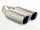 Polished stainless steel tailpipe 2 x 90mm round rolled slanted