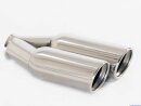 Polished stainless steel tailpipe 2 x 90mm round rolled slanted for the left side