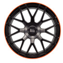 MAM GT1 9.5x19 5/112 ET42 NB66.6 Matt Black Lip Orange