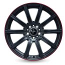 Keskin KT16 9.5x19 5/112 ET45 NB66.6 Matt Black Lip Red