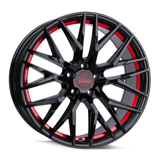 MAM RS4 8.5x19 5/112 ET45 NB72.6 Black Painted Red Inside