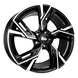 MAM RS5 7.5x17 5/112 ET45 Schwarz frontpoliert Alloy rim