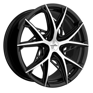 Keskin KT24 8.5x19 5/112 ET30 Black Front Polish Alloy rim