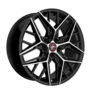 Keskin KT25 8.5x20 5/112 ET30 Black Front Polish Alloy rim