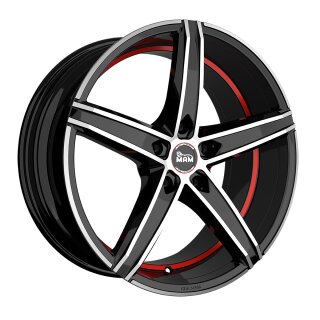 MAM OX-18 8.5x19 5/112 ET30 Black Front Polish Red Inside Alloy rim