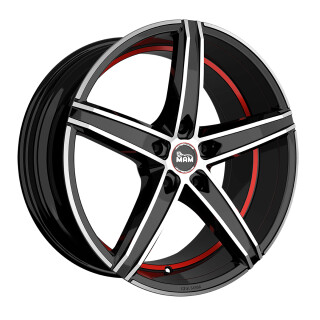 MAM OX-18 8,5x19 5/114,3 ET45 Black Front Polish Red aluminium rim