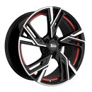 MAM RS5 7,0x16 5/100 ET38 Black Front Polish Red...