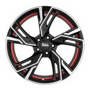 MAM RS5 7,0x16 5/100 ET38 Black Front Polish Red...