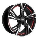 MAM RS5 7,0x16 5/100 ET38 Schwarz Rot frontpoliert Alufelge