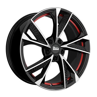 MAM RS6 7,0x16 5/100 ET38 Black Front Polish Red aluminium rim