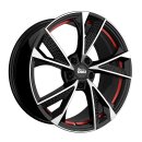 MAM RS6 7,0x16 5/100 ET38 Black Front Polish Red...