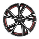 MAM RS6 7.0x16 5/100 ET38 Black Front Polish Red Inside...