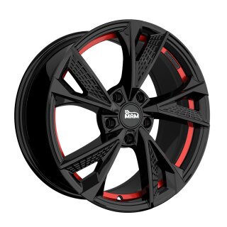 MAM RS6 7.5x17 5/108 ET45 Black Painted Red Inside Alloy rim