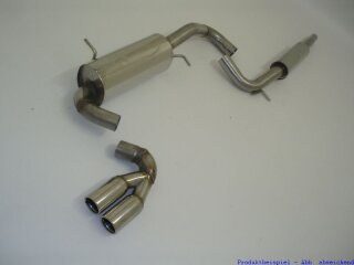 FMS Gruppe A Anlage mittig Edelstahl VW Lupo + GTI (6E,6ES,01-05) 1.4l 16V 74kW